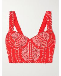 Charo Ruiz - Goldie Broderie Anglaise Cotton-Blend Bustier Top - Lyst