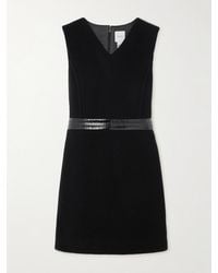 Patou - Vinyl-Trimmed Wool-Blend Mini Dress - Lyst