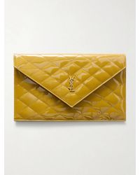 Saint Laurent - Paris Matelassé Patent-Leather Clutch - Lyst