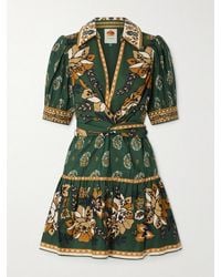 FARM Rio - Mini-Robe En Popeline De Coton À Imprimé Fleuri Et À Liens Ayla - Lyst