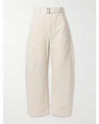 Lemaire - Twisted Belted High-Rise Barrel-Leg Jeans - Lyst