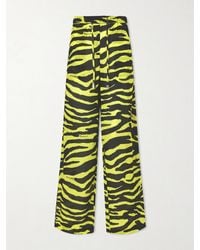 The Attico - Zebra-Print Cotton Mid-Rise Wide-Leg Pants - Lyst