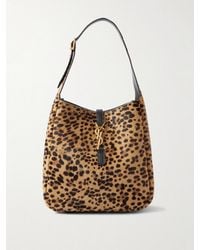 Saint Laurent - Le 5 À 7 Small Embellished Leather-Trimmed Leopard-Print Calf Hair Shoulder Bag - Lyst