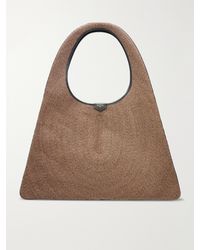 Alaïa - Leather-Trimmed Paper Straw Shoulder Bag - Lyst