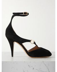Ferragamo - Molly Pumps Aus Veloursleder Mit Verzierung - Lyst