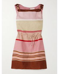 Faithfull the Brand - Flor Minikleid Aus Leinen Mit Streifen Und Bindegürtel - Lyst