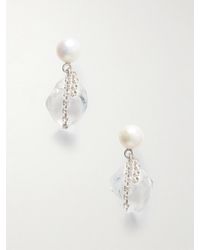 Completedworks - Crystal And Pearl-Embellished Resin Drop Earrings - Lyst