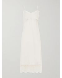 Simone Rocha - Lace-Trimmed Crepe De Chine Midi Dress - Lyst