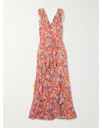 Etro - Open-Back Ruffled Printed Crepe De Chine Maxi Dress - Lyst