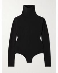 Alaïa - Body Aus Stretch-Jersey Mit Stehkragen - Lyst