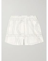 TOTEME - Embroidered Organic Cotton And Silk-Blend Shorts - Lyst