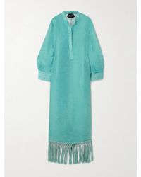 ‎Taller Marmo - Bahamas Fringed Linen-Blend Maxi Dress - Lyst