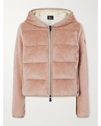Moncler - Hooded Quilted Padded Plush Down Ski Jacket - Lyst