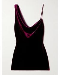 Dries Van Noten - Asymmetric Draped Velvet Top - Lyst