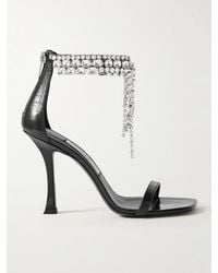 Jimmy Choo - Verity 100 Crystal-Embellished Leather Sandals - Lyst