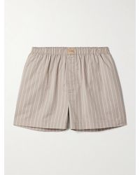 Skims - Short En Popeline De Coton À Rayures Boxer, Stone Stripe - Lyst