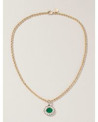 Marlo Laz - 14-Karat And, Emerald And Diamond Necklace - Lyst