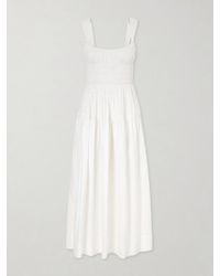 Doen - Clover Shirred Organic Cotton-Poplin Midi Dress - Lyst