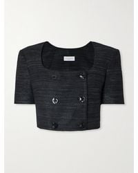 Violante Nessi - Vittoria Cropped Silk-Tweed Top - Lyst