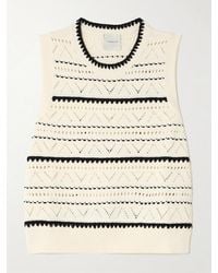 Varley - Pull Sans Manches En Coton À Mailles Pointelle Bicolores Athena - Lyst
