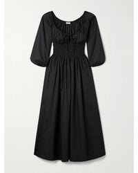 Doen - Quintessa Midikleid Aus Biobaumwollpopeline Mit Raffungen Zum Binden - Lyst