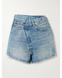R13 - Crossover Asymmetric Denim Shorts - Lyst