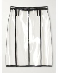 Tom Ford - Croc-Effect Leather-Trimmed Tpu Knee-Length Skirt - Lyst