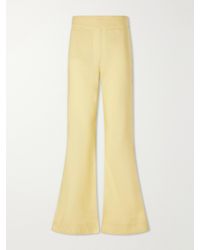 Alix Of Bohemia - Farah Sunlight Wool And Linen-Blend Flared Pants - Lyst