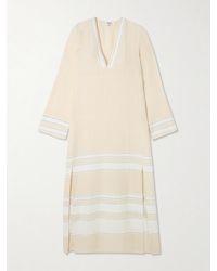 lemlem - Theodora Midikleid Aus Einer Gestreiften Baumwollmischung - Lyst