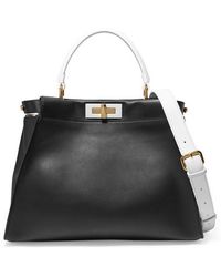 Fendi Peekaboo Tote Aus Leder - Schwarz