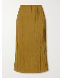 Tibi - Crinkle Charmeuse Midi Skirt - Lyst