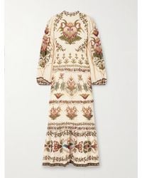 FARM Rio - Robe Longue En Georgette À Imprimé Fleuri Majestic Hearts - Lyst