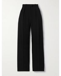 The Row - Alfidis Hose Mit Weitem Bein Aus Baumwoll-Crêpe Mit Bundfalten - Lyst