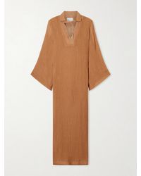 Lisa Marie Fernandez - Crinkled Linen-Blend Gauze Kaftan - Lyst