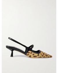 Jimmy Choo - Didi 45 Leather-Trimmed Leopard-Print Calf Hair Slingback Pumps - Lyst