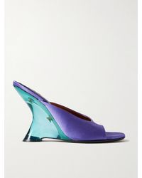 Dries Van Noten - Satin Wedge Sandals - Lyst