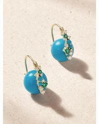Sydney Evan - 14-Karat, Diamond, Emerald And Earrings - Lyst