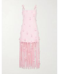 Jonathan Simkhai - Juliana Embellished Fringed Linen-Blend Midi Dress - Lyst