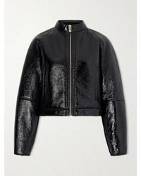 Alaïa - Cropped Shearling Bomber Jacket - Lyst