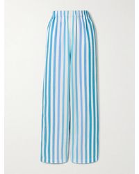 Marrakshi Life - Palazzo Striped Cotton-Blend Wide-Leg Pants - Lyst