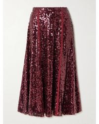 Erdem - Midirock Aus Crêpe De Chine Mit Pailletten - Lyst