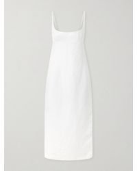 KHAITE - Lotte Linen Midi Dress - Lyst