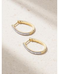 STONE AND STRAND - Medium Oval 14-Karat Diamond Hoop Earrings - Lyst