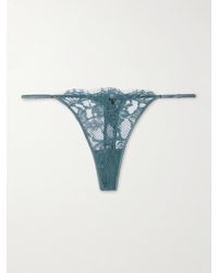 Kiki de Montparnasse - Camille Stretch-Silk Satin-Trimmed Organic Cotton-Lace Thong - Lyst