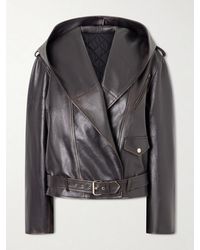 Alaïa - Belted Leather Biker Jacket - Lyst