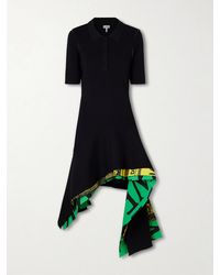 Loewe - Asymmetric Layered Printed Jersey Midi Dress - Lyst