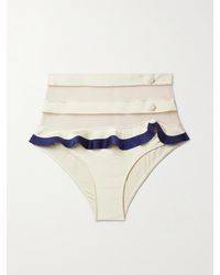 PATBO - Tulle-Trimmed Ruffled Bikini Briefs - Lyst