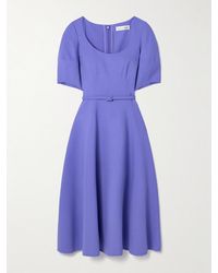 Oscar de la Renta - Belted Wool-Blend Midi Dress - Lyst