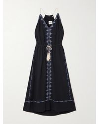 Isabel Marant - Siana Belted Embroidered Cotton-Gauze Midi Dress - Lyst