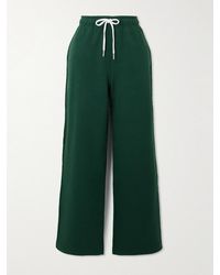 Polo Ralph Lauren - Embroidered Cotton-Blend Jersey Wide-Leg Track Pants - Lyst